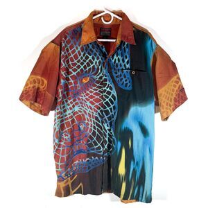 Vintage FUBU All Over Print Button Up - XL - Rare Y2K 2000's Pitbull Graphic